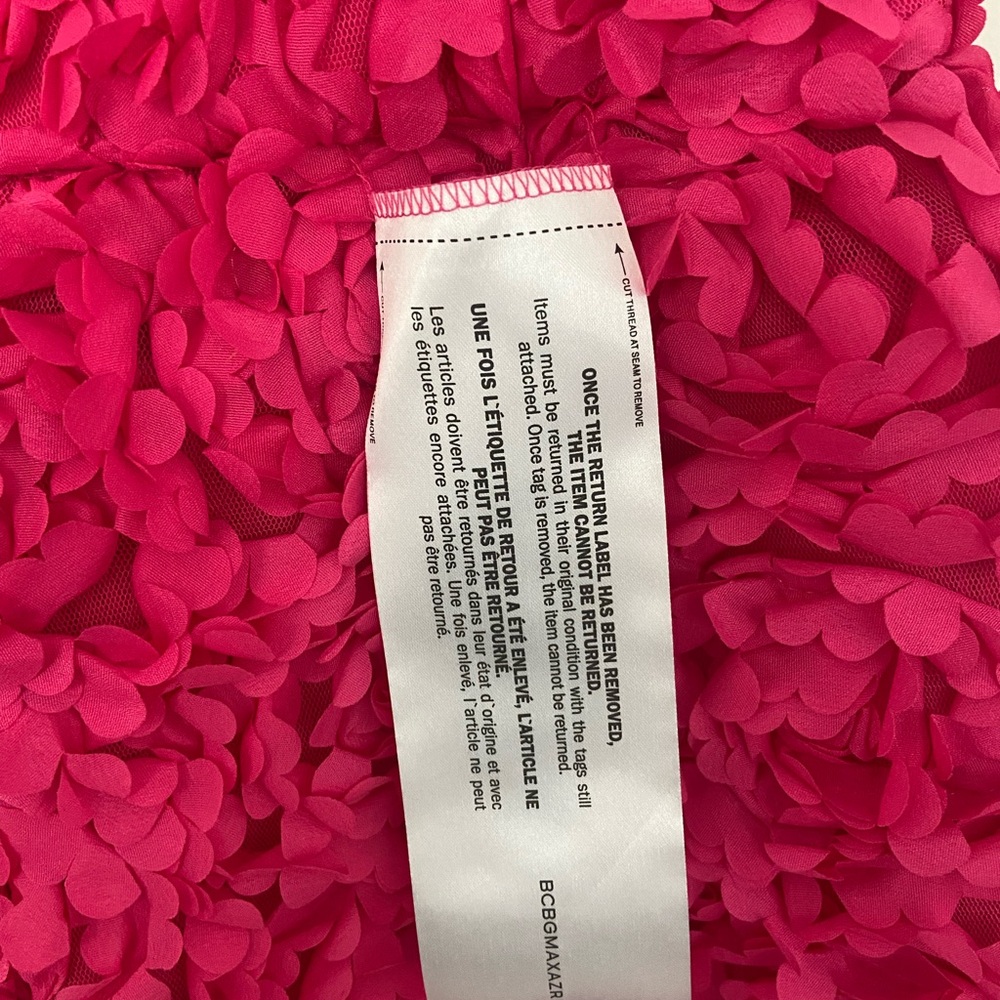 BCBG Strapless 3D Floral Dress - Hot Pink - Picture 8 of 9